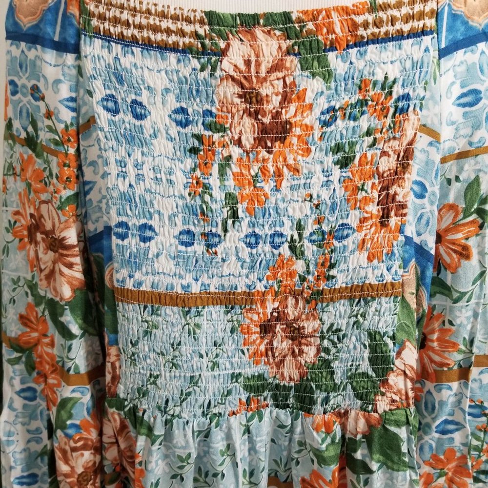 Top, Blouse. Aqua Coral Teal Multi, Floral Print. Cato Brand. Size 18/20W. NWT. - Picture 7 of 15